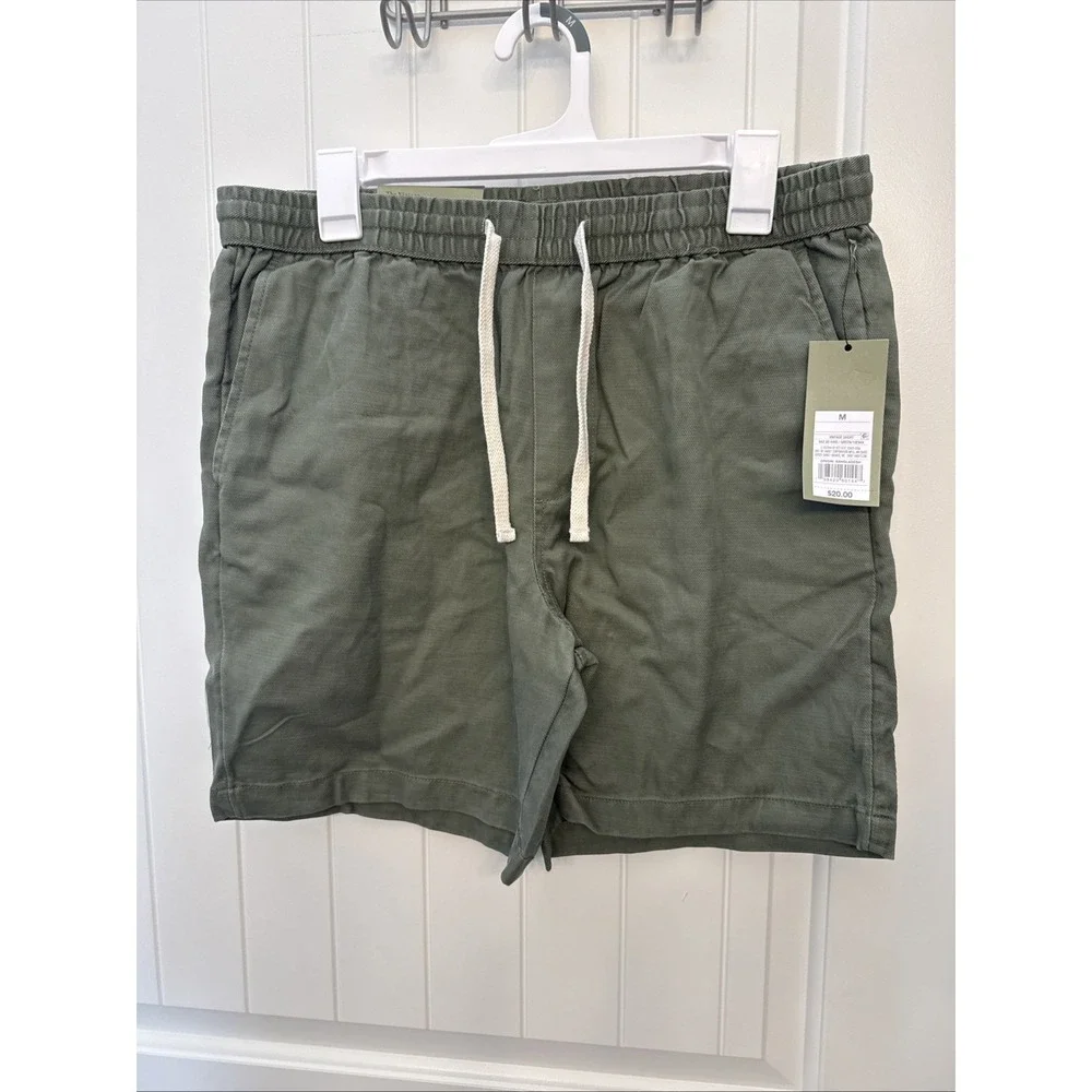 NEW Goodfellow & Co The Vintage Pull On Shorts Green Men's Size M Elastic Waist